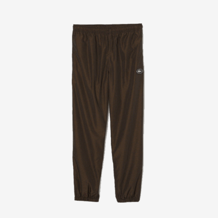 Men Lacoste V0ZN1069 Black Brown Navy Khaki Green TXJ Water-Repellent Check Twill Trackpants