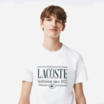 Men Lacoste V0ZN106 White 001 Regular Fit Jersey T-Shirt - Image 2
