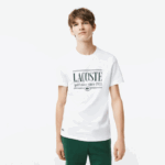 Men Lacoste V0ZN106 White 001 Regular Fit Jersey T-Shirt