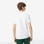 Men Lacoste V0ZN106 White 001 Regular Fit Jersey T-Shirt - Image 3