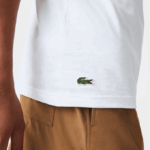 Men Lacoste V0ZN106 White 001 Regular Fit Jersey T-Shirt - Image 4