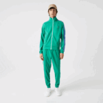 Men Lacoste V0ZN1070 Green HD2 Heritage High-Neck Zip Sweatshirt - Image 2