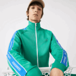 Men Lacoste V0ZN1070 Green HD2 Heritage High-Neck Zip Sweatshirt