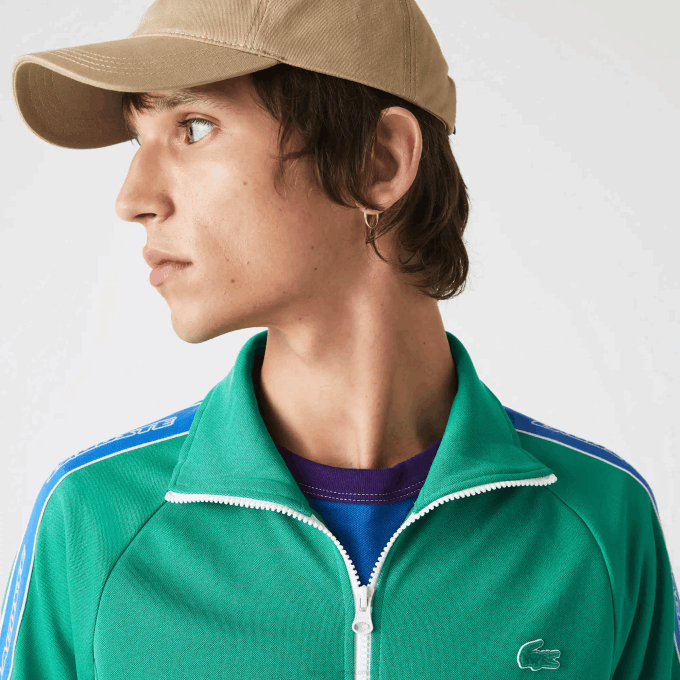 Men Lacoste V0ZN1070 Green HD2 Heritage High-Neck Zip Sweatshirt - Image 6