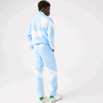 Men Lacoste V0ZN1071 Blue White E7B Heritage Graphic Track Pants - Image 3