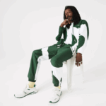 Men Lacoste V0ZN1072 Green White 291 Heritage Graphic Track Pants - Image 2