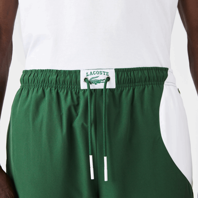 Men Lacoste V0ZN1072 Green White 291 Heritage Graphic Track Pants - Image 9