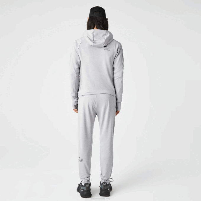 Men Lacoste V0ZN1073 Chine Light Grey 9YA SPORT Two-Ply Trackpants - Image 3