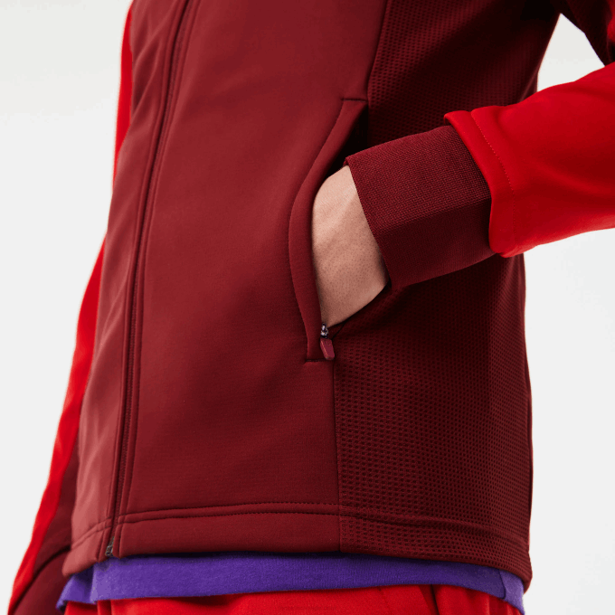 Men Lacoste V0ZN1076 Bordeaux Red 6HJ SPORT Thermal Golf Jacket - Image 8