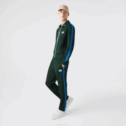 Men Lacoste V0ZN1077 Green YZP Contrast Side Band Trackpants