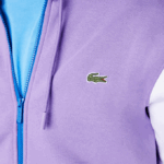 Men Lacoste V0ZN1082 Purple Black White Blue 896 Classic Fit Color-Block Hooded Zip Sweatshirt - Image 6