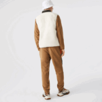 Men Lacoste V0ZN1083 Brown Khaki Green 89F Colorblock Polar Fleece Trackpants - Image 3