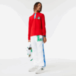 Men Lacoste V0ZN1085 White SBH Water-Repellent Trackpants - Image 2