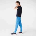 Men Lacoste V0ZN1086 Blue 4XA Tapered Fit Fleece Trackpants - Image 2