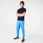 Men Lacoste V0ZN1086 Blue 4XA Tapered Fit Fleece Trackpants