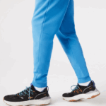 Men Lacoste V0ZN1086 Blue 4XA Tapered Fit Fleece Trackpants - Image 3