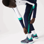 Men Lacoste V0ZN1089 Navy Blue 166 SPORT Side Prints Tennis Trackpants - Image 2