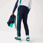 Men Lacoste V0ZN1089 Navy Blue 166 SPORT Side Prints Tennis Trackpants - Image 7