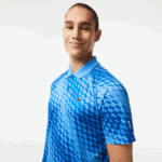 Men Lacoste V0ZN108 Blue YIQ Tennis x Novak Djokovic Fan Version Polo - Image 2