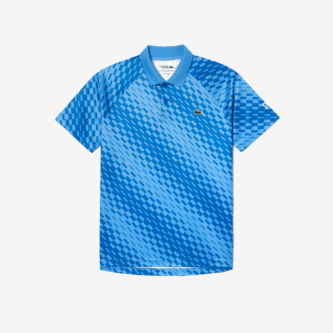 Men Lacoste V0ZN108 Blue YIQ Tennis x Novak Djokovic Fan Version Polo - Image 4