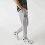 Men Lacoste V0ZN1092 Grey Chine CCA Crocodile Branding Cotton Fleece Jogging Pants - Image 7