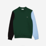 Men Lacoste V0ZN1096 Green Black Blue UG6 Brushed Fleece Sweatshirt - Image 5
