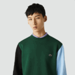 Men Lacoste V0ZN1096 Green Black Blue UG6 Brushed Fleece Sweatshirt - Image 6