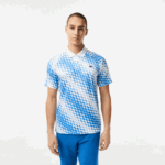 Men Lacoste V0ZN109 White Blue GA7 Tennis x Novak Djokovic Fan Version Polo