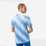 Men Lacoste V0ZN109 White Blue GA7 Tennis x Novak Djokovic Fan Version Polo - Image 3