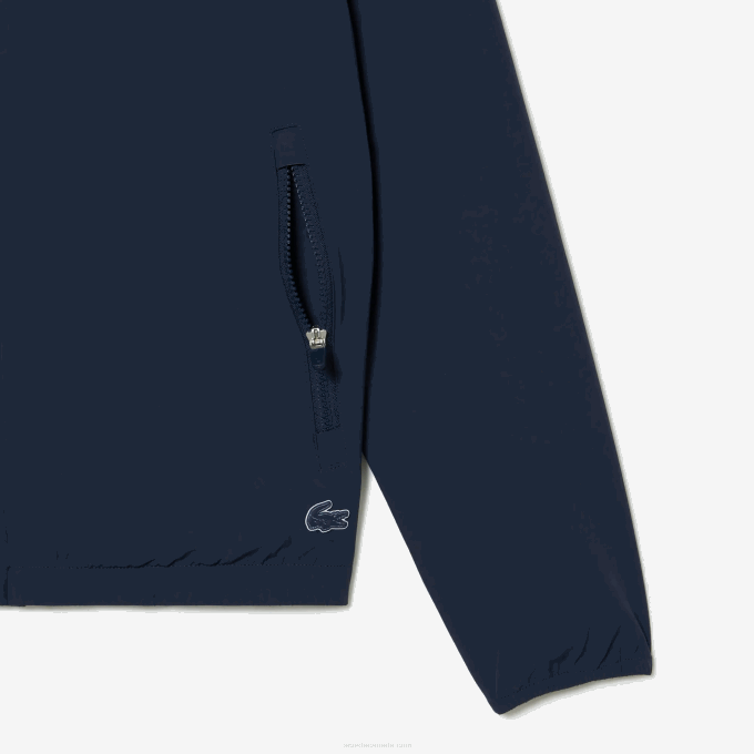 Men Lacoste V0ZN10 Blue KXE Recycled Polyamide Short Track Jacket - Image 6