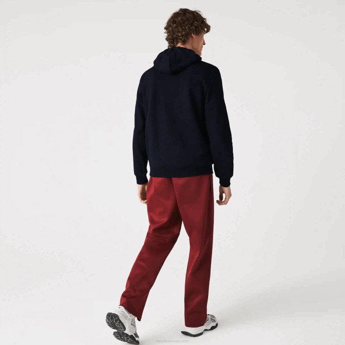 Men Lacoste V0ZN1100 Navy Blue 166 Pennants L Badge Hooded Cotton Fleece Sweatshirt - Image 3