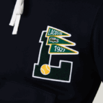 Men Lacoste V0ZN1100 Navy Blue 166 Pennants L Badge Hooded Cotton Fleece Sweatshirt - Image 6