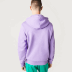 Men Lacoste V0ZN1102 Purple GFU Kangaroo Pocket Fleece Zipped Sweatshirt - Image 3
