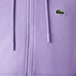 Men Lacoste V0ZN1102 Purple GFU Kangaroo Pocket Fleece Zipped Sweatshirt - Image 4