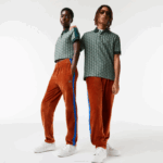 Men Lacoste V0ZN1104 Brown 3PB Side Contrast Band Trackpants
