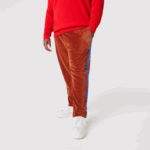 Men Lacoste V0ZN1104 Brown 3PB Side Contrast Band Trackpants - Image 8