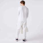 Men Lacoste V0ZN1106 White B5L Patchwork Water-Repellent Trackpants - Image 3