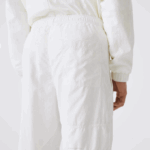 Men Lacoste V0ZN1106 White B5L Patchwork Water-Repellent Trackpants - Image 6