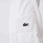 Men Lacoste V0ZN1106 White B5L Patchwork Water-Repellent Trackpants - Image 7