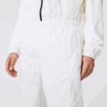Men Lacoste V0ZN1106 White B5L Patchwork Water-Repellent Trackpants - Image 9
