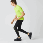 Men Lacoste V0ZN1112 Black Yellow 60R SPORT Thermal Leggings - Image 2