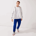 Men Lacoste V0ZN1114 Blue BDM SPORT Tennis Diamond Weave Taffeta Trackpants - Image 2