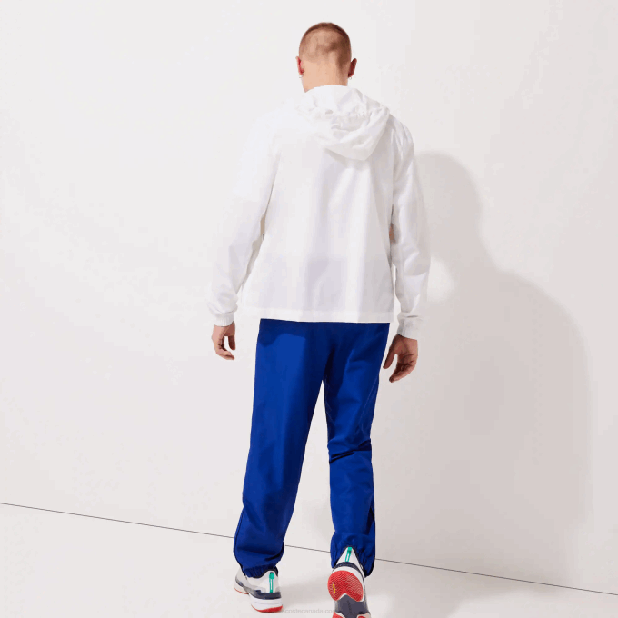 Men Lacoste V0ZN1114 Blue BDM SPORT Tennis Diamond Weave Taffeta Trackpants - Image 3