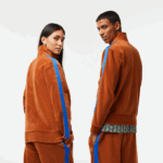 Men Lacoste V0ZN1117 Brown 3PB Regular Fit Velvet Zip Sweatshirt - Image 3