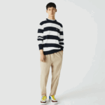 Men Lacoste V0ZN1118 Beige C5U Water-Resistant Tracksuit Pants