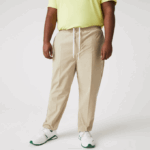 Men Lacoste V0ZN1118 Beige C5U Water-Resistant Tracksuit Pants - Image 3