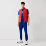 Men Lacoste V0ZN1119 Blue Red White AN3 SPORT Branded Bands Tracksuit Pants - Image 4
