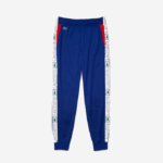 Men Lacoste V0ZN1119 Blue Red White AN3 SPORT Branded Bands Tracksuit Pants - Image 5