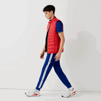 Men Lacoste V0ZN1119 Blue Red White AN3 SPORT Branded Bands Tracksuit Pants