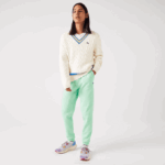 Men Lacoste V0ZN1125 Light Green 0VZ Tapered Fit Fleece Trackpants - Image 2